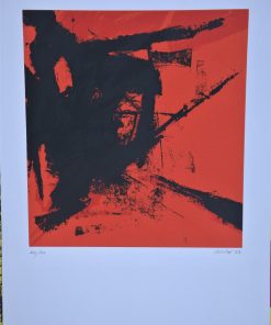 Luis Roibal - "Composición rojo y negro" serigrafía