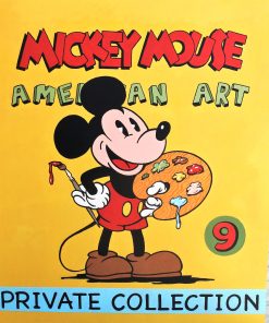 Fernando Bellver - "Mickey Mouse, Private collection" pintura original oleo sobre tabla