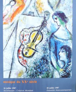 Marc Chagall - "Nuits de la Fondation Maeght" cartel original editado por la Fondation Maeght Saint Paul en 1987