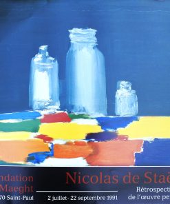 Nicolas de Staël - "Nature morte aux bocaux" cartel original exposición en Fondation Maeght Saint Paul en 1991