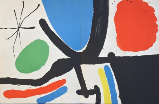 Joan Miró - "Tapis de Tarragona XI" 1972, litografía doble página perteneciente al libro Tapis de Tarragona editado por Sala Gaspar Barcelona