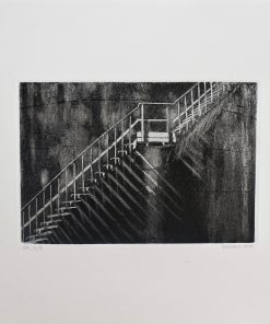 Gerardo Pita - "Paisaje industrial, escalera" grabado aguafuerte
