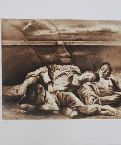 Eduardo Naranjo - "Los emigrados" grabado aguafuerte