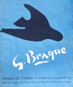 Georges Braque - "Exposición 1974" cartel litográfico original exposición en L´Orangerie des Tuileries en 1974