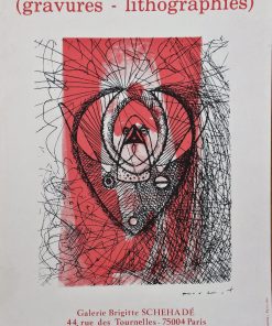 Max Ernst - "Gravures - lithographies" cartel original exposición en Galerie Brigitte Schehadé Paris en 1979