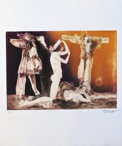 Oscar Estruga - "Crucifixión, Serie Mística IV" grabado aguafuerte