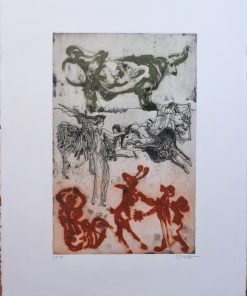 Oscar Estruga - "Escena mitológica" grabado aguafuerte