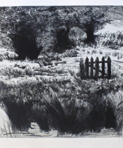 Enrique Ortiz - "Paisaje con una valla" grabado aguafuerte