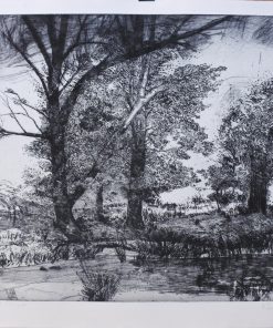 Enrique Ortiz, Paisaje invernal, grabado aguafuerte