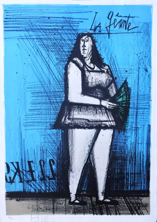Bernard Buffet - "La Géante" serie mon cirque, litografía
