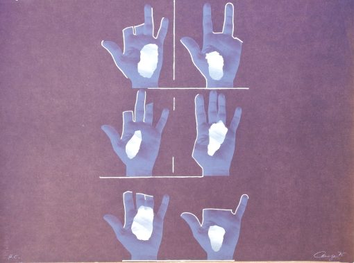 Rafael Canogar - "Composición con manos" litografía