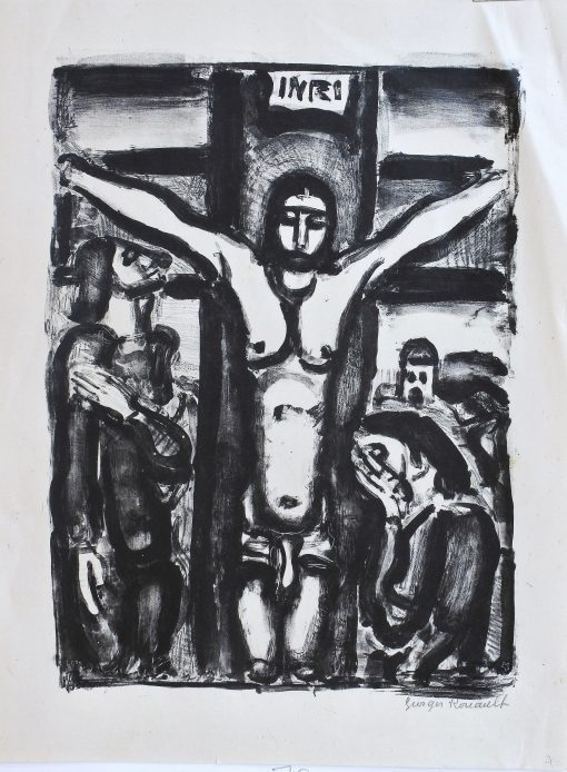 Georges Rouault - "Crucifixion" 1932, litografía sobre papel china volant