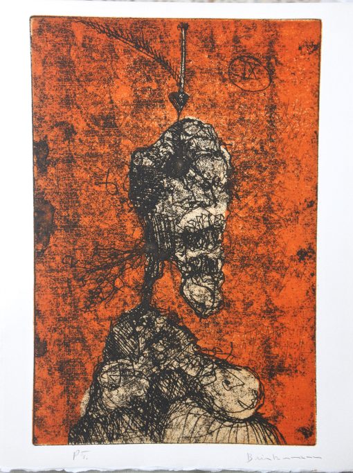 Enrique Brinkmann - "Personaje V" grabado aguafuerte