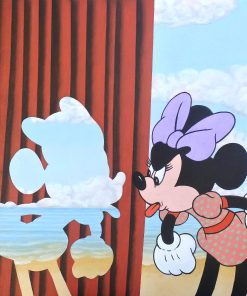 Fernando Bellver - "Minnie frente al mar" pintura original oleo sobre tablero dm