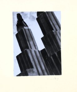 Enrique Cavestany - "Vista de New York" dibujo original acuarela sobre cartulina