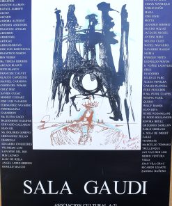 Salvador Dalí - "El Templo de la Sagrada Familia, Homenaje a Gaudí" cartel original inauguración de la Sala Gaudí Barcelona en 1971