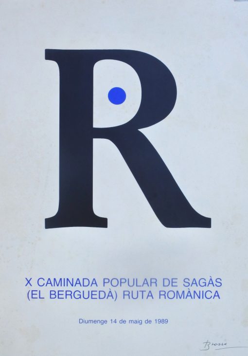 Joan Brossa - "Caminada popular de Sagás" cartel original publicado en 1989