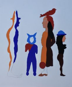 Jorge Castillo - "Compañeros IX" litografía troquelada y coloreada al Guache