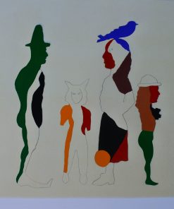 Jorge Castillo - "Compañeros X" litografía troquelada y coloreada al Guache