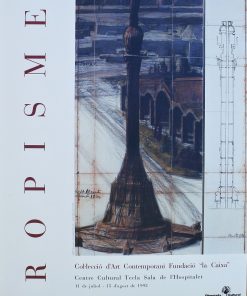 Christo Javacheff - "Tropismes, Wrapped Monument to Cristobal Colon" (Project for Barcelona) cartel original colección de arte contemporáneo Fundación la Caixa, exposición en 1992
