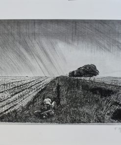 François Marechal - "Pareja en el campo" grabado aguafuerte