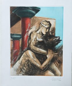 Daniel Merino - "El minotauro" grabado aguafuerte