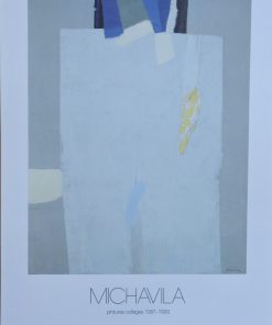Joaquín Michavila - "Pinturas collages" cartel original exposición en Galería Theo Valencia en 1993