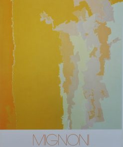 Fernando Mignoni - "Pinturas, esculturas, collages" cartel original exposición en Galería Theo y Galeria Cuatro Valencia en 1982