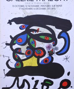 Joan Miró - "Peintures sur papier" cartel litográfico original exposición en Galerie Maeght Paris en 1971