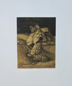 Lucio Muñoz - "Sentado sobre los muertos...", litografía, homenaje al poeta Miguel Hernández