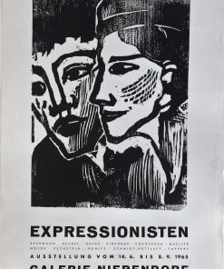 Emil Nolde - "Double portrait" cartel original exposición Expressionisten en Galerie Nierendorf Berlín en 1965