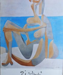 Pablo Picasso - "Baigneuse assise au bord de la mer" cartel original exposición antológica en el Museu Picasso Barcelona en 1982