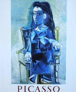 Pablo Picasso - "Jacqueline assie avec son chat noir" cartel original exposición Peintures et dessins en Galerie Louse Leiris en 1989