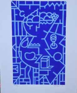 Alfredo Alcaín - "Bodegón con copa" serigrafía