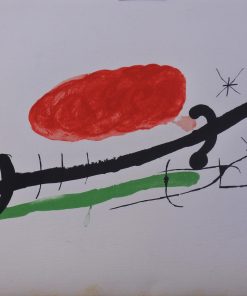 Joan Miró - "Sala Pelaires" litografía, cubierta del catálogo exposición El Tapis de Tarragona en 1970, edición limitada con filigrana de Sala Gaspar