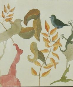 Jorge Castillo - "Bosque animado" dibujo tinta y acuarela sobre cartulina, enmcarcado