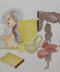 Jorge Castillo - "Bustos" dibujo tinta y acuarela sobre cartulina, enmarcado