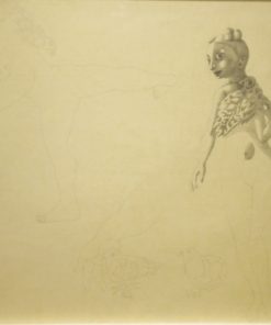 Jorge Castillo - "Proyecto para una mitología" New York 1982, dibujo lápiz papel Fabriano, enmarcado. Etiqueta Galeria Marlborough New York