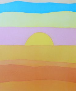 Etel Adnan - "En attendant la lumière" cartel original edición limitada exposición Le printems des poètes patrocinado por la editorial Gallimard