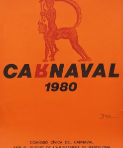 Joan Brossa - "Carnaval 1980" cartel original editado por el Ayuntamiento de Barcelona para el Carnaval 1980