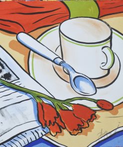 Marc Jesús - "Café y flores" litografía
