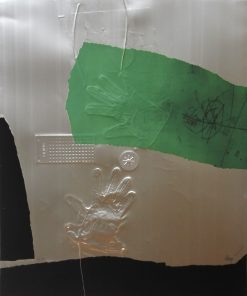 Antoni Clavé - "Gants aux collage 1972" grabado sobre hoja de aluminio y collage