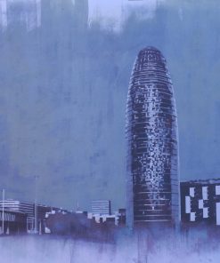 Luis J. Fernandez - "Districte de Sant Martin, Torre Glóries Barcelona" litografia.