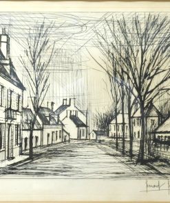 Bernard Buffet - "L´allèe de Saint Julien 1975" grabado aguafuerte, enmarcado