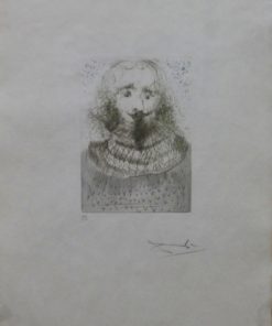Salvador Dalí - "Shakespeare portrait" 1968, serie Much Ado About Shakespeare, grabado papel japón, enmarcado cristal museo