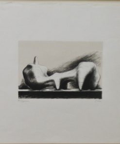 Henri Moore - "Reclining figure" 1974, litografia, enmarcado cristal museo